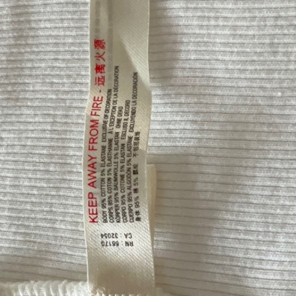 4/$20 Urban Outfitters White Ribbed Scoop Neck Tank Top XS Stretch Cotton Blend - Picture 5 of 5